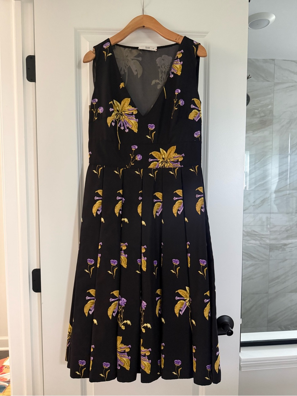 Prada 2008 Collection, Never Worn, V-Neck Black Dress